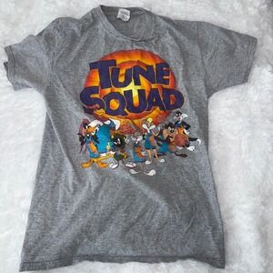 Vintage‎ Space Jam Tune Squad Gray Graphic T Shirt Kids Small Cartoon